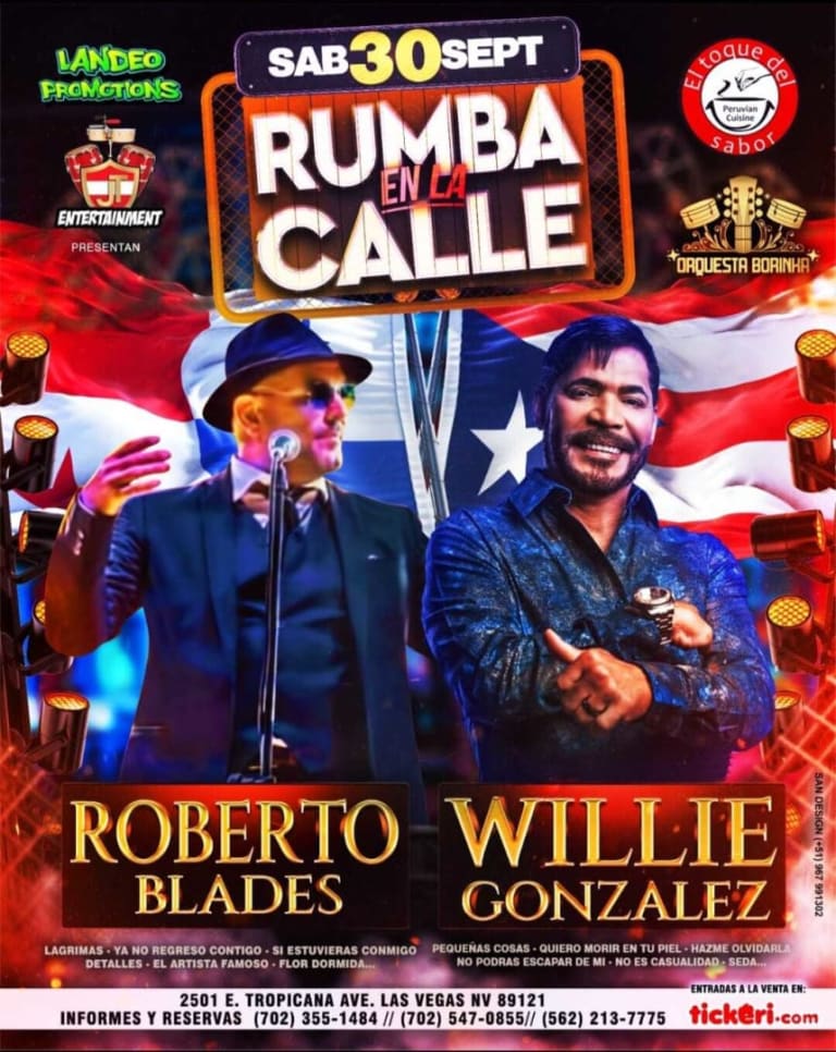 Event - RUMBA EN LA CALLE CON ROBERTO BLADES  y WILLIE GONZALES ! - LAS VEGAS, Nevada - September 30, 2023 | concert tickets
