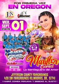 Event - Mariflor GOMEZ en OREGON  - Madras, Oregon - September 1, 2023 | concert tickets