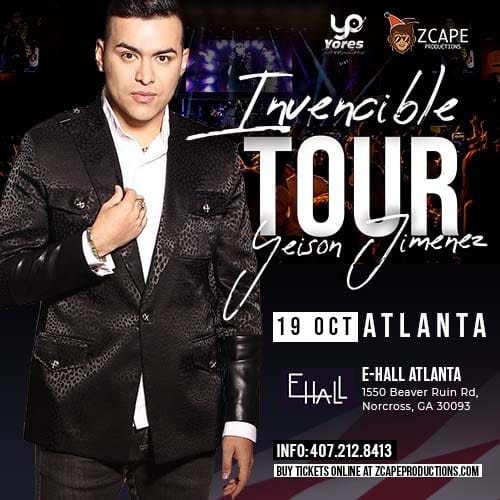 Event - INVENCIBLE TOUR YEISON JIMENEZ EN CONCIERTO ! - Norcross, Georgia - October 19, 2023 | concert tickets