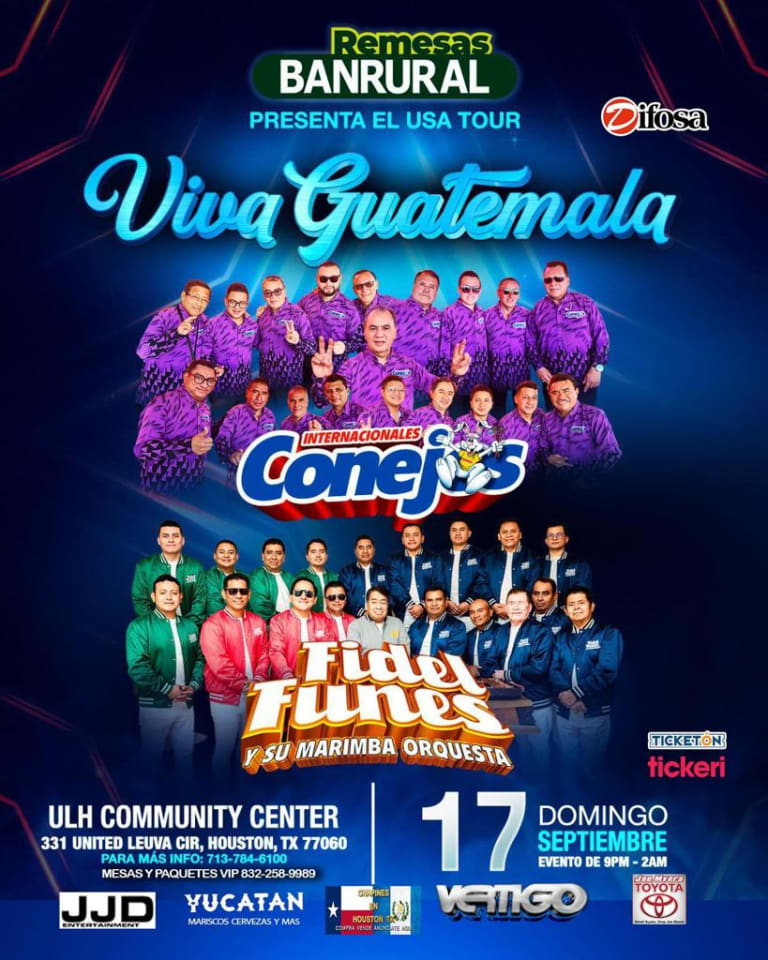 Event - INTERNACIONAL CONEJOS-FIDEL FUNES - VIVA GUATEMALA TOUR 2023 - HOUSTON TX - Houston, Texas - September 17, 2023 | concert tickets