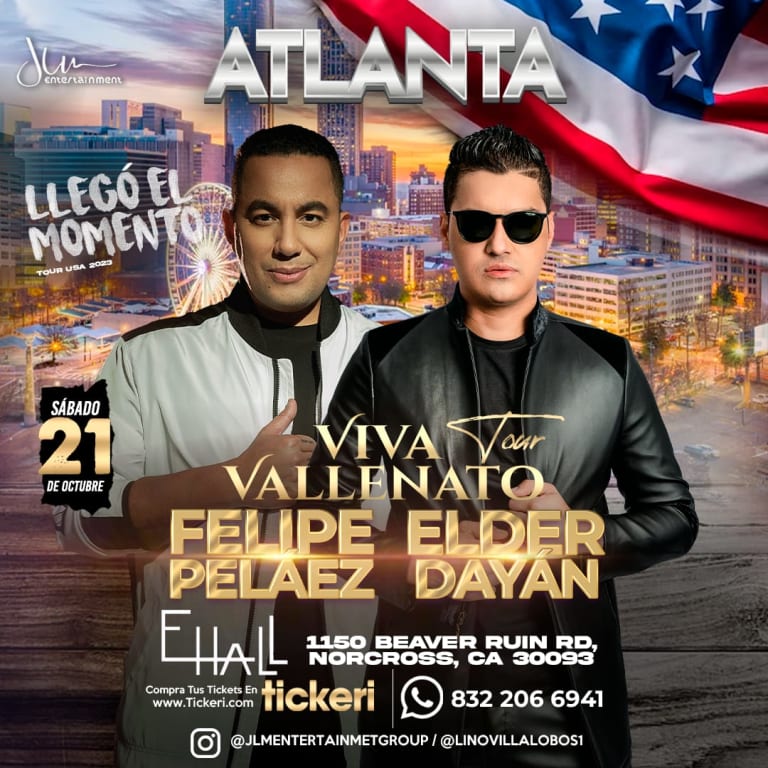 Event - Atlanta (Georgia) - FELIPE PELÁEZ, ELDER DAYÁN DÍAZ ¡EN CONCIERTO! - Norcross, Georgia - October 21, 2023 | concert tickets