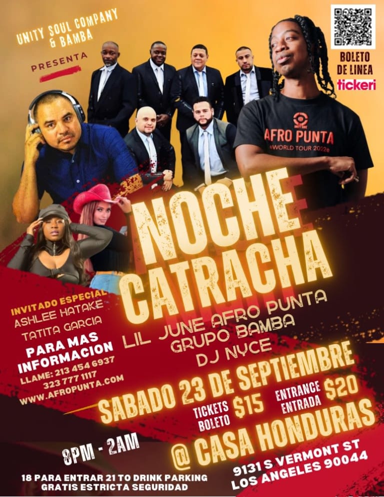 Event - NOCHE CATRACHA PUNTA | Lil June Afro Punta | Grupo Bamba | DJ Nyce | Ashlee Hatake | Tatita Garcia - Los Angeles, California - 23 de septiembre de 2023 | concert tickets