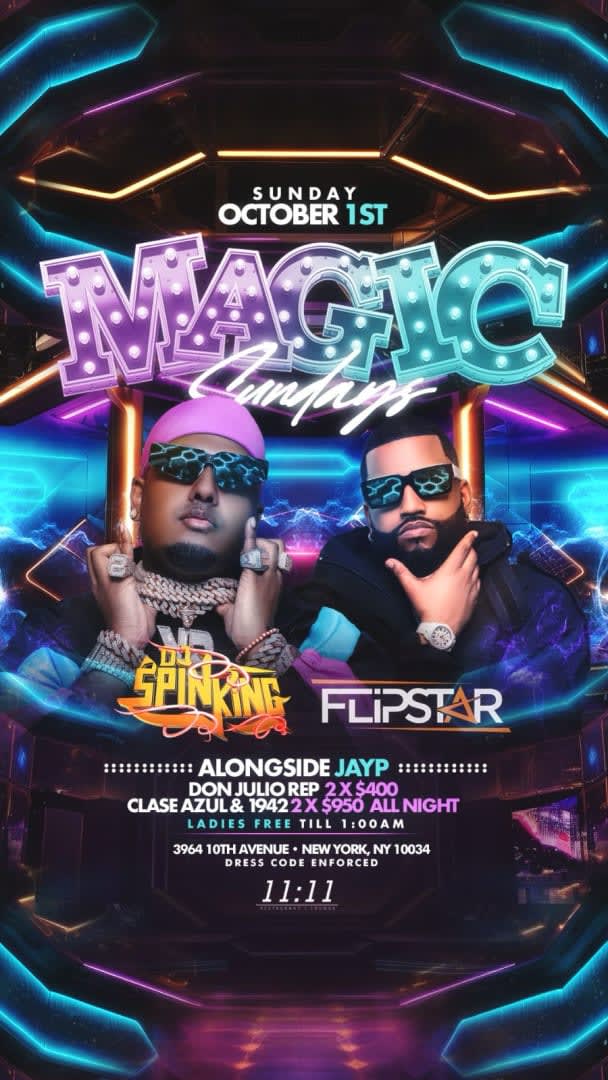Event - Magic Sundays DJ Spinking Live At 11:11 Lounge - New York, New York - October 1, 2023 | concert tickets