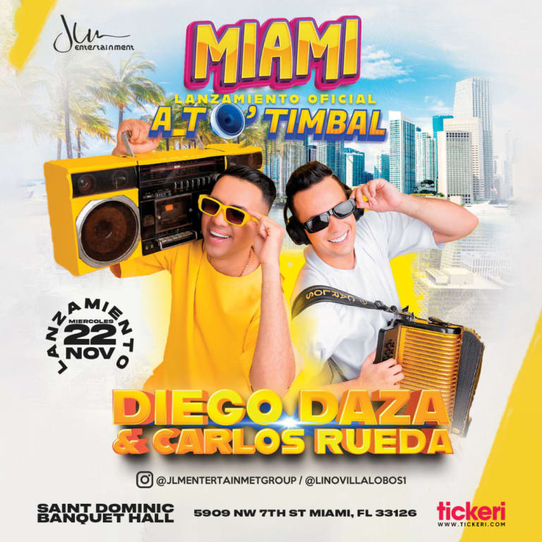 Event - Miami (Florida) - DIEGO DAZA & CARLOS RUEDA ¡Lanzamiento EN VIVO! - MIAMI, Florida - November 22, 2023 | concert tickets