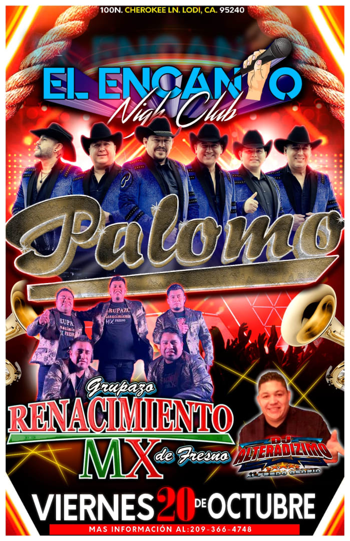 Event - GRUPO PALOMO - EL ENCANTO. LODI CA. - Lodi, California - October 20, 2023 | concert tickets