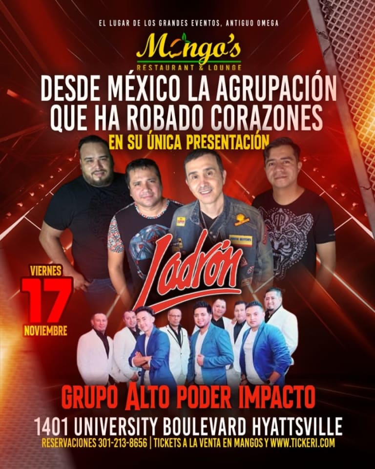 Event - Grupo ladrón en concierto en mangos  - Hyattsville, Maryland - November 17, 2023 | concert tickets
