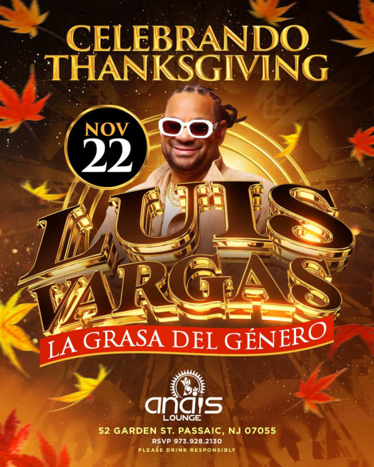 Event - Luis Vargas - Passaic, New Jersey - 22 de noviembre de 2023 | concert tickets