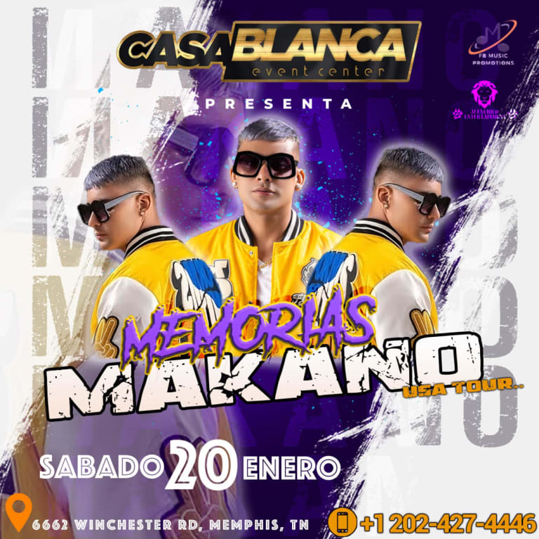 Event - Makano Memorias USA Tour en Memphis TN - Memphis, Tennessee - January 20, 2024 | concert tickets