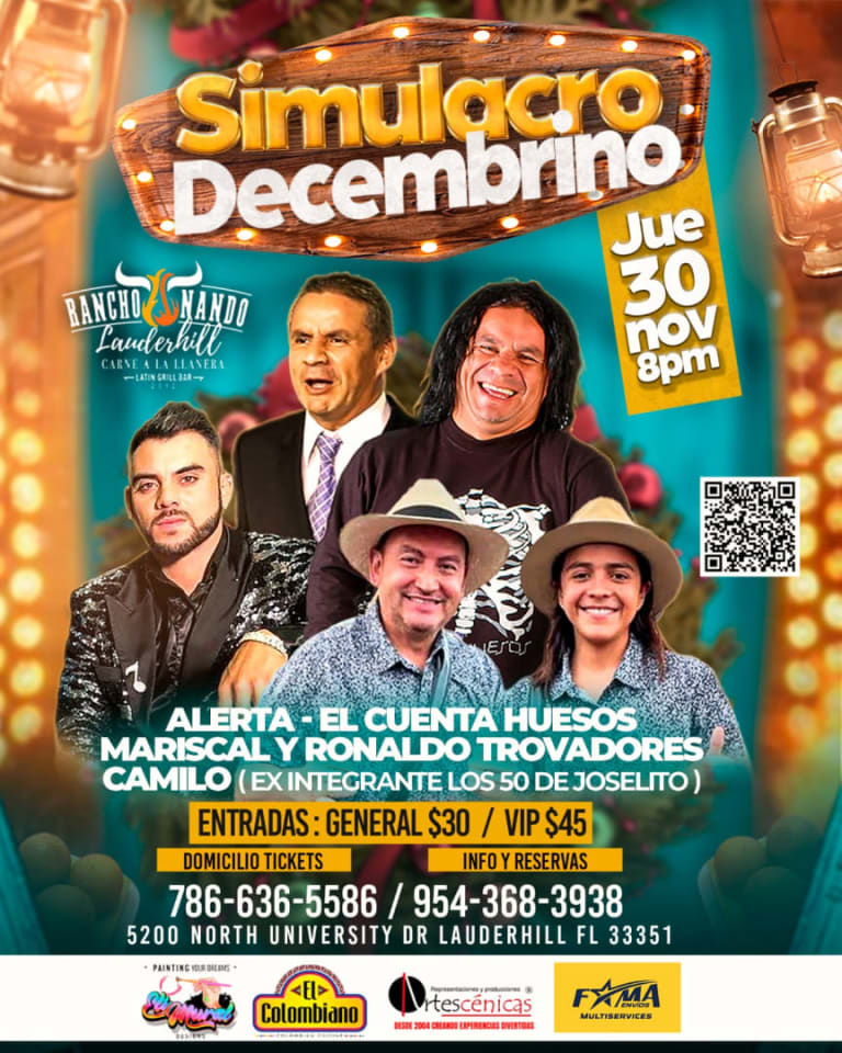 Event - SIMULACRO DECEMBRINO EN VIVO! CONCIERTO Y HUMOR - Lauderhill, Florida - 30 de noviembre de 2023 | concert tickets