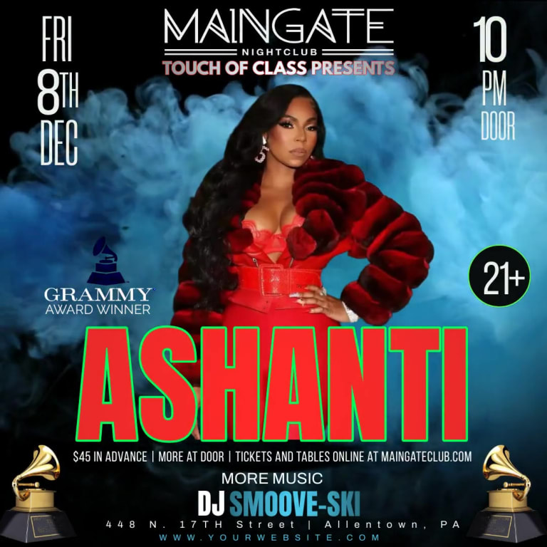 Event - Grammy Award winner Ashanti at MainGate - Allentown, Pennsylvania - December 8, 2023 | concert tickets