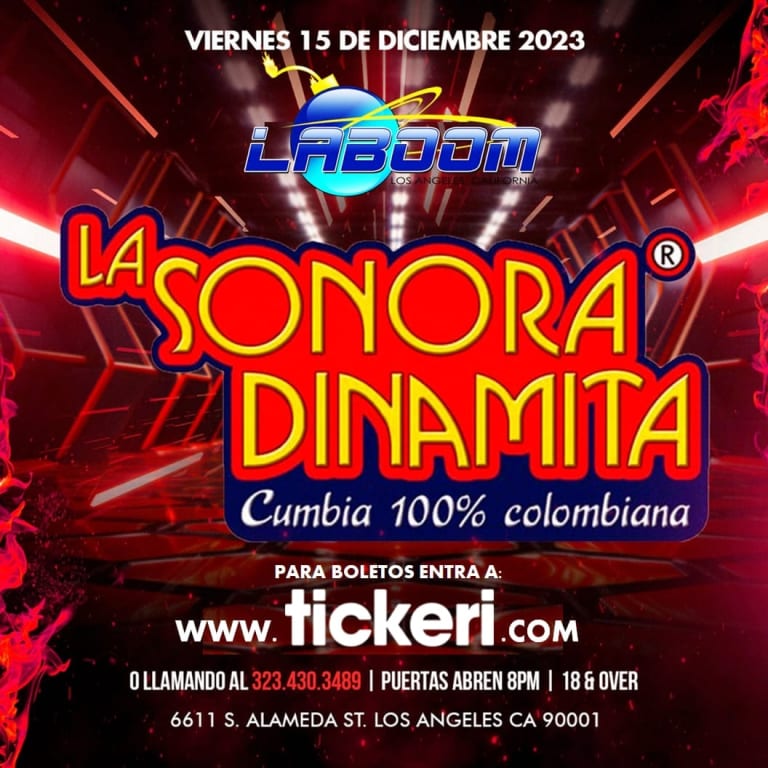 Event - LA SONORA DINAMITA en La Boom de Los Angeles - Los Angeles, California - 15 de diciembre de 2023 | concert tickets