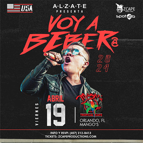 Event - ALZATE EN CONCIERTO ESTA NOCHE EN MANGOS ORLANDO - Orlando, Florida - April 19, 2024 | concert tickets