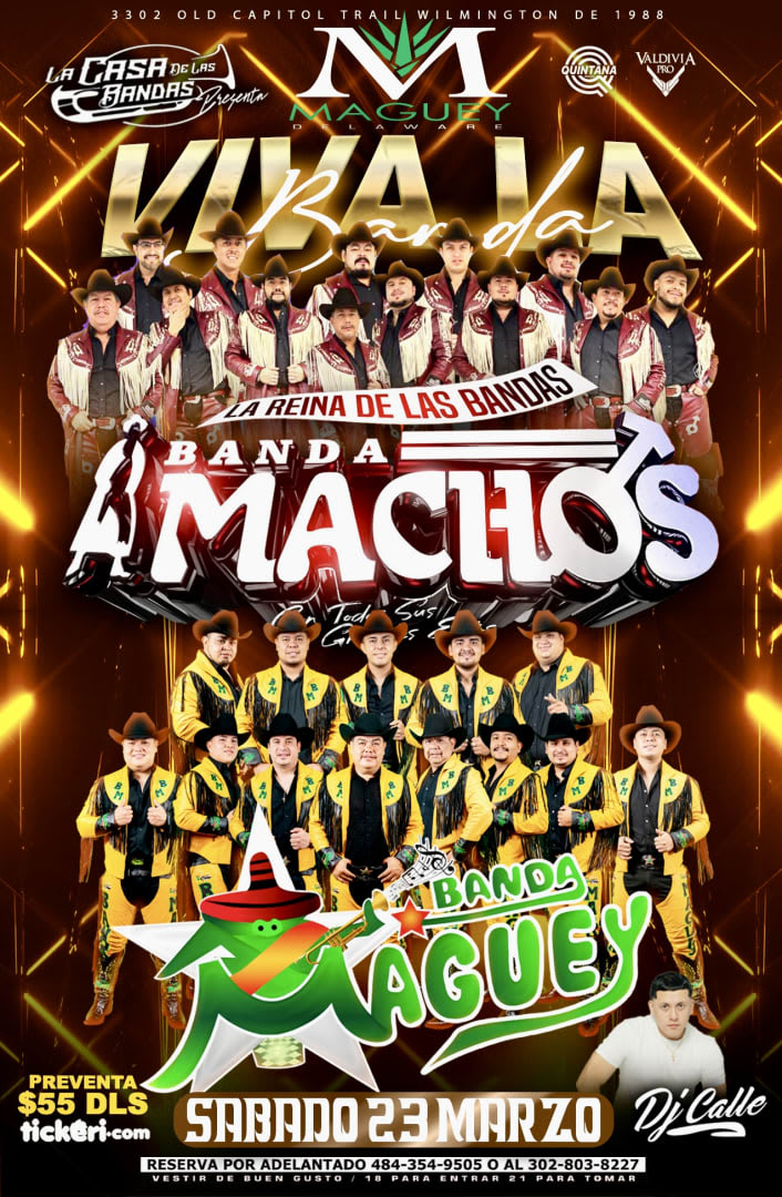 Event - BANDA MACHOS Y BANDA MAGUEY! - Wilmington, Delaware - March 23, 2024 | concert tickets