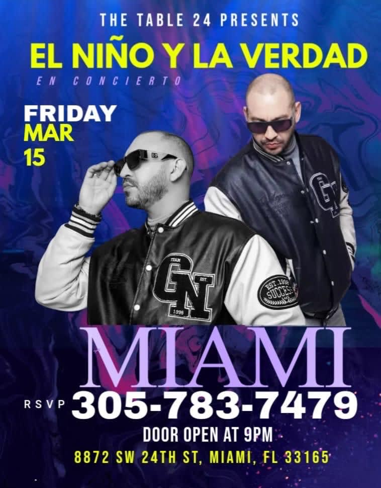 Event - The Table 24 Presents EL NIÑO Y LA VERDAD EN CONCIERTO  - Miami, Florida - March 15, 2024 | concert tickets