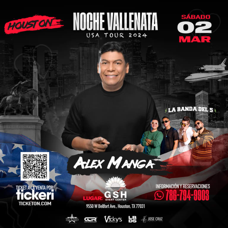 Event - ALEX MANGA Y LA BANDA DEL 5 ¡EN CONCIERTO! - Houston (Texas) - Houston, Texas - March 2, 2024 | concert tickets