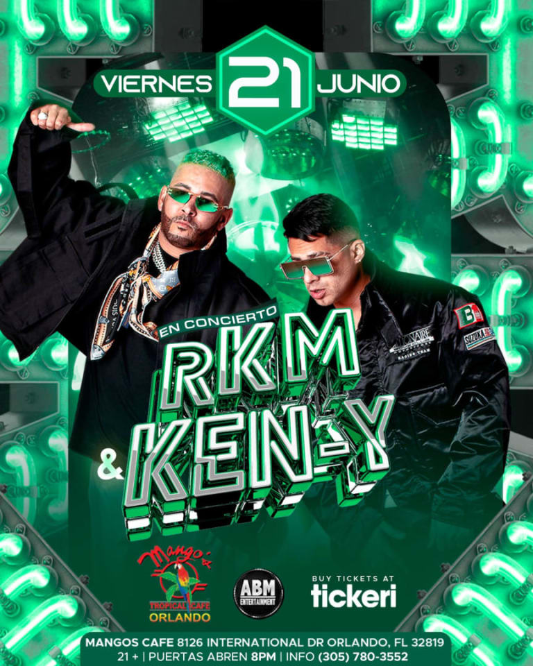 Event - RKM & KEN Y - EN ORLANDO, FL - MANGOS TROPICAL CAFE - HOY VIERNES JUNIO 21, 2024 - TICKETS DISPONIBLE ONLINE Y EN LA PUERTA!!!! - Orlando, Florida - June 21, 2024 | concert tickets