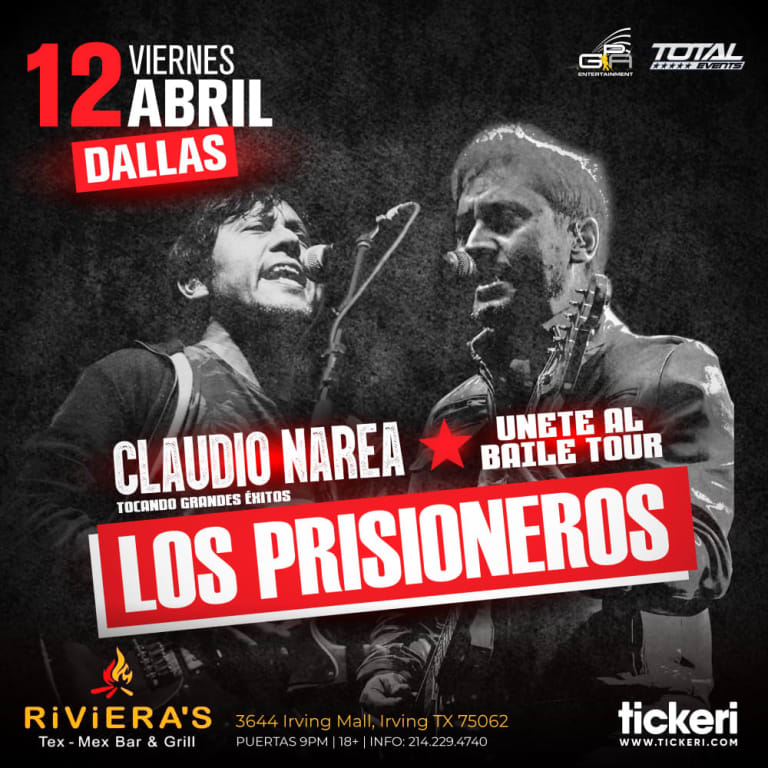 Event - DALLAS**UNETE AL BAILE TOUR GRANDES EXITOS** "LOS PRISIONEROS" CLAUDIO NAREA - Irving, Texas - April 12, 2024 | concert tickets