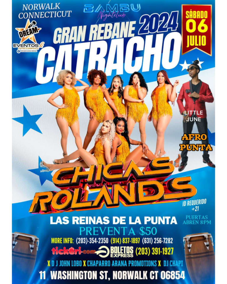Event - REBANE CATRACHO CON CHICAS ROLANDS Y AFRO PUNTA / Nortwalk CT / Bambu Night Club 06-JuL-2024 ! - Norwalk, Connecticut - July 6, 2024 | concert tickets