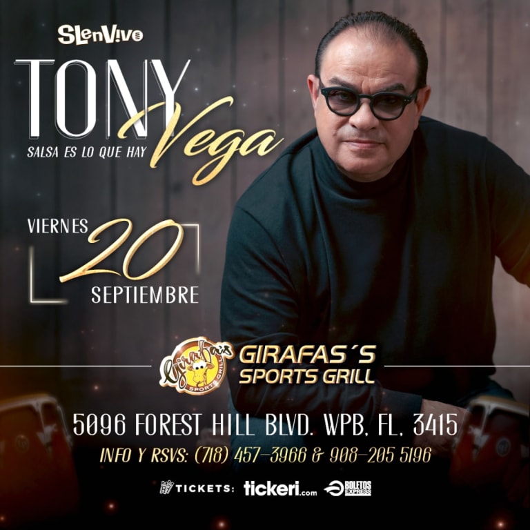 Event - TONY VEGA EN WEST PALM BEACH,FL - West Palm Beach, Florida - September 20, 2024 | concert tickets