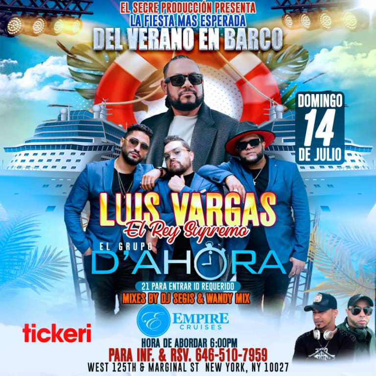 Event - LUIS VARGAS EL REY SUPREMO , GRUPO D AHORA EN VIVO ! - New York, New York - July 14, 2024 | concert tickets