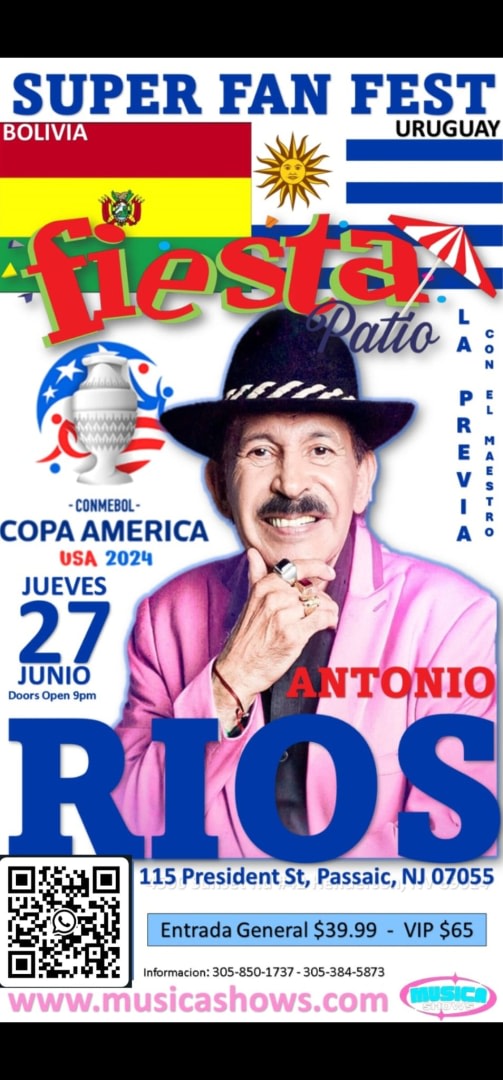 Event - ANTONIO RIOS EN CONCIERTO ! - Passaic, New Jersey - June 27, 2024 | concert tickets