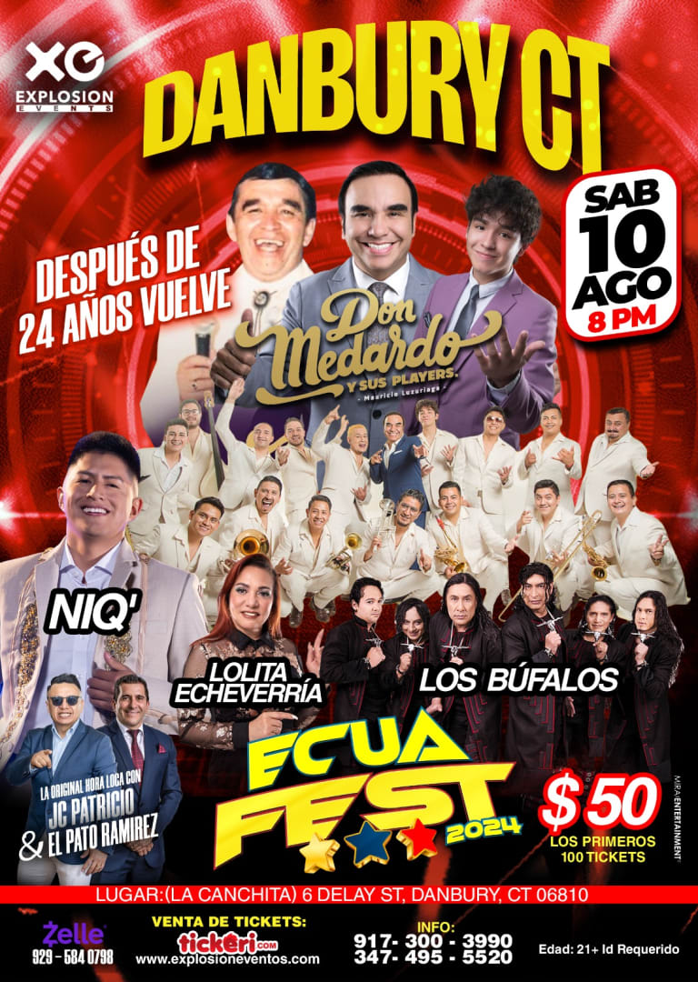 Event - Danbury,CT, Don Medardo y sus players, Los Bufalos  y mas #ecuafest2024 - Danbury, Connecticut - August 10, 2024 | concert tickets