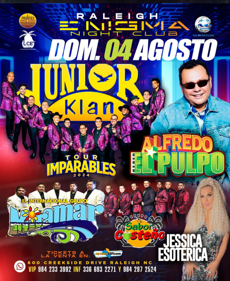 Event - JUNIOR KLAN / ALFREDO EL PULPO - Raleigh, North Carolina - August 4, 2024 | concert tickets
