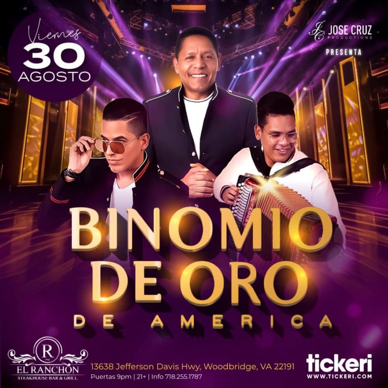 Event - BINOMIO DE ORO EN VIRGINIA - Woodbridge, Virginia - August 30, 2024 | concert tickets