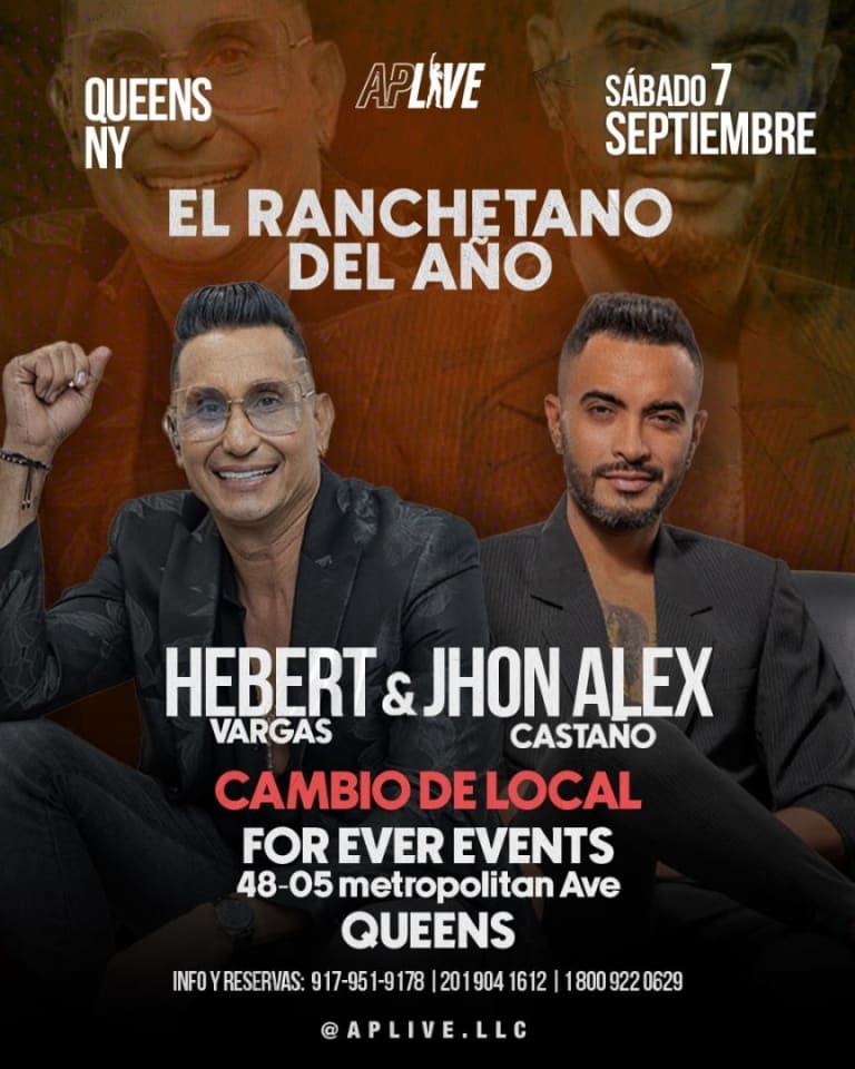 Event - HEBERT VARGAS & JHON ALEX CASTAÑO EN QUEENS NY ! - ridgeview, New York - September 7, 2024 | concert tickets