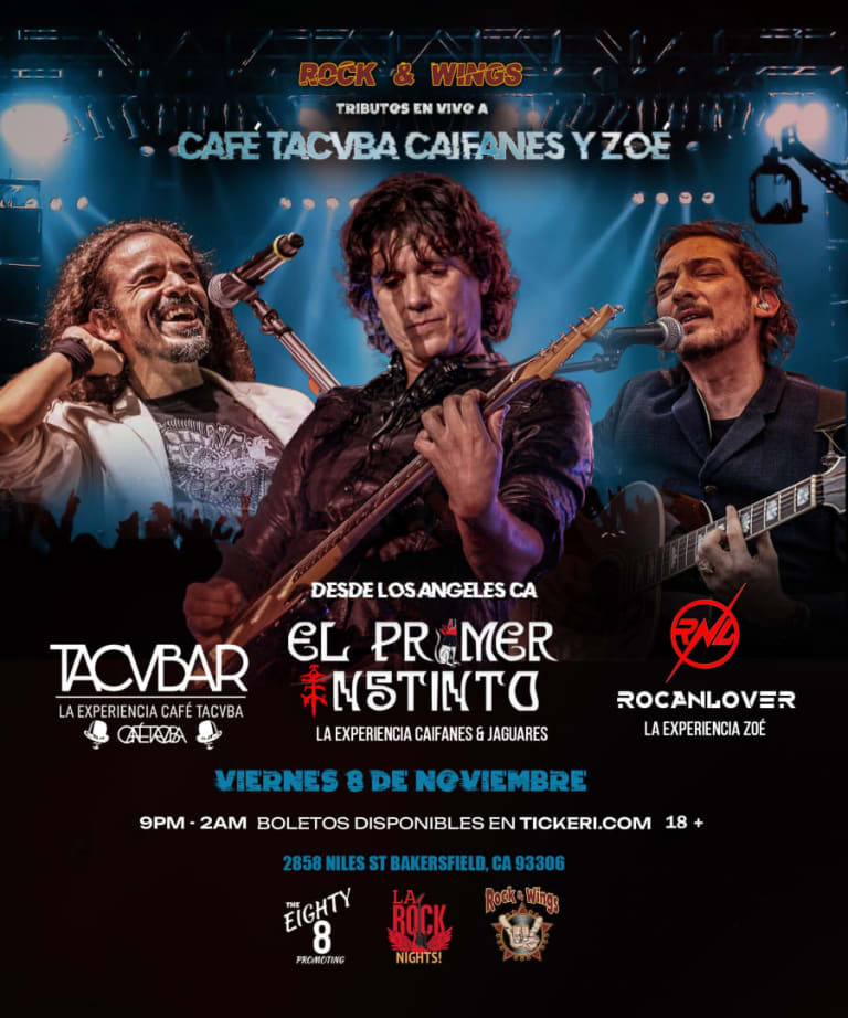 Event - CAIFANES\\ CAFE TACVBA\\ ZOE.. Live Tribute Night!! - Bakersfield, California - 8 de noviembre de 2024 | concert tickets