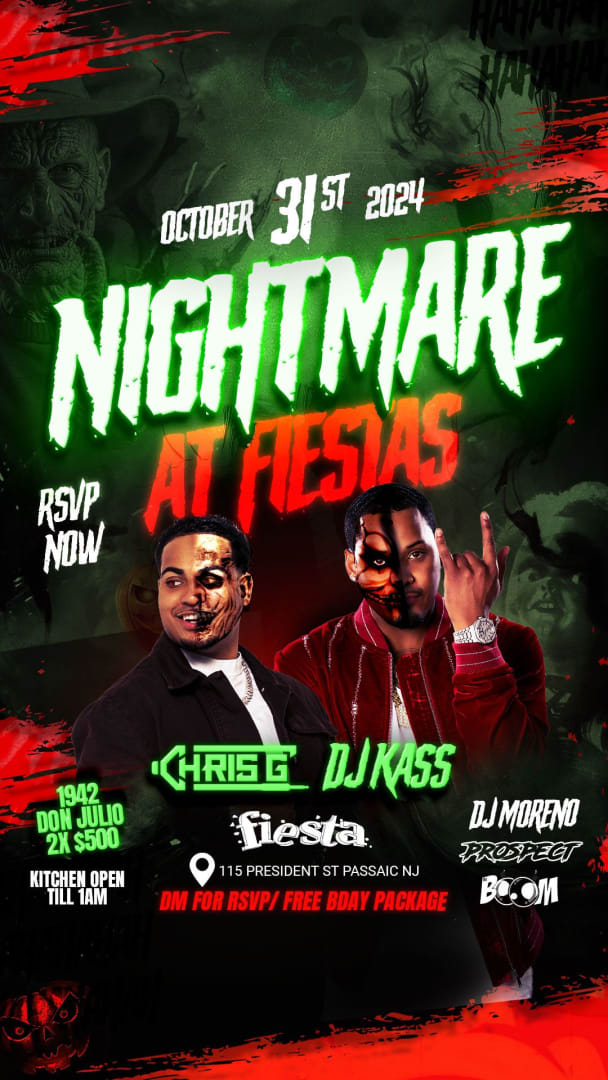 Event - Nightmare Fiestas Halloween Night At Fiesta Nightclub  - Passaic, New Jersey - October 31, 2024 | concert tickets