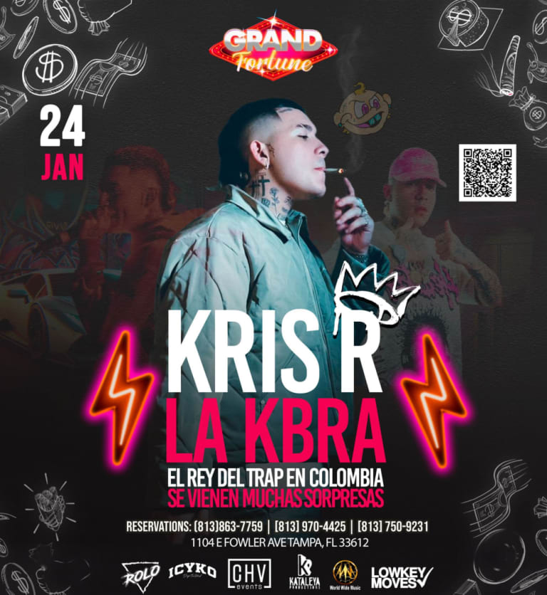 Event - 🎤🔥Kris R: El Rey Del Trap en Colombia Regresa a Tampa 🔥🎤 - Tampa, Florida - January 24, 2025 | concert tickets