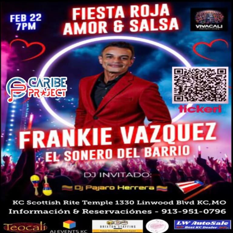 Event - FRANKIE VAZQUEZ LIVE! FIESTA ROJA- AMOR & SALSA  - Kansas City, Montana - February 22, 2025 | concert tickets