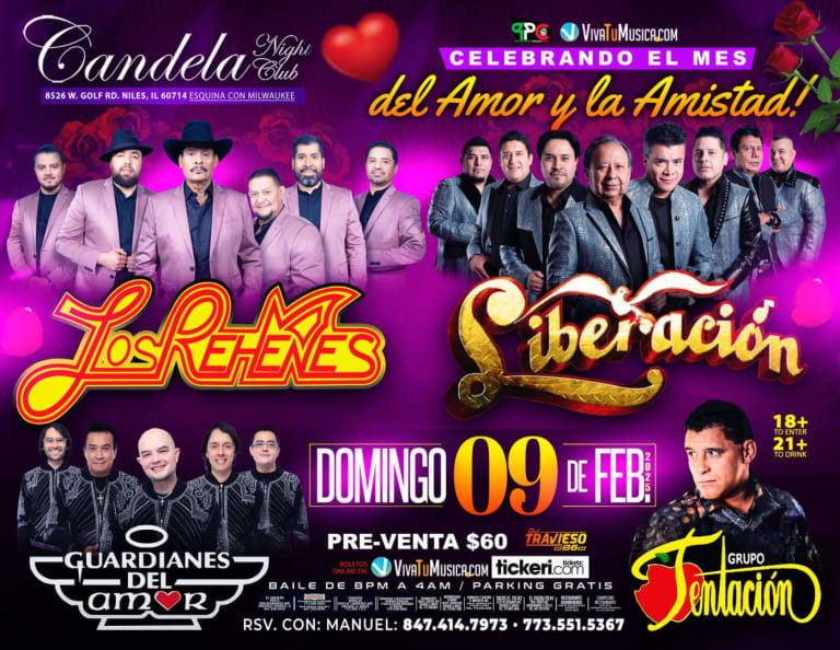 Event - Los Rehenes y Liberacion - Celebrando el mes del Amor y la Amistad - Niles, Illinois - February 9, 2025 | concert tickets