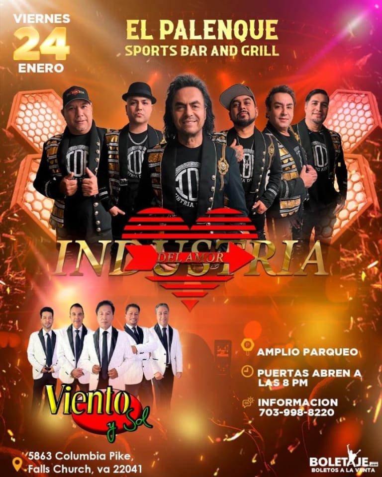 Event - INDUSTRIA DEL AMOR Y VIENTO Y SOL EN CONCIERTO!! - Falls Church, Virginia - January 24, 2025 | concert tickets