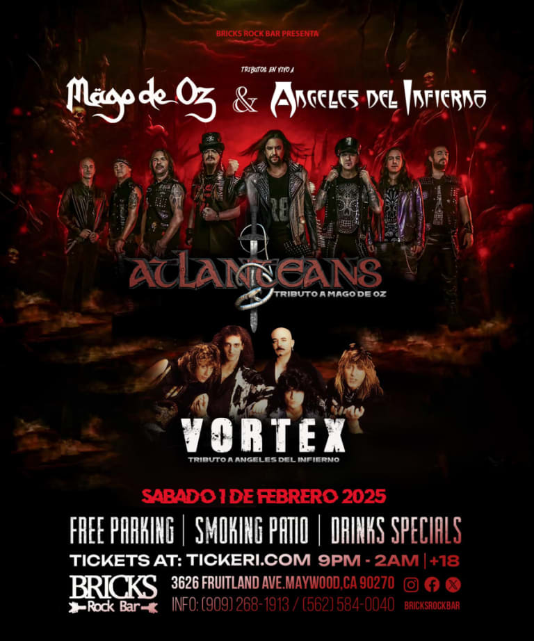 Event - TRIBUTOS EN VIVO A MAGO DE OZ Y ANGELES DEL INFIERNO (ATLANTEANS Y VORTEX EN VIVO) - Maywood, California - 1 de febrero de 2025 | concert tickets