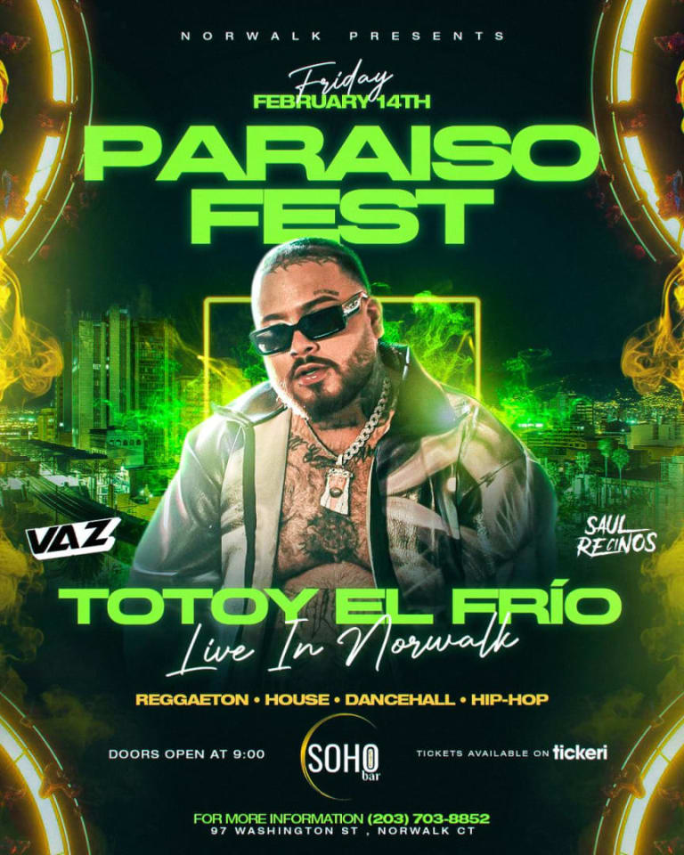 Event - PARAíSO FEST , TOTOY EL FRÍO EN VIVO  - Norwalk, Connecticut - February 14, 2025 | concert tickets
