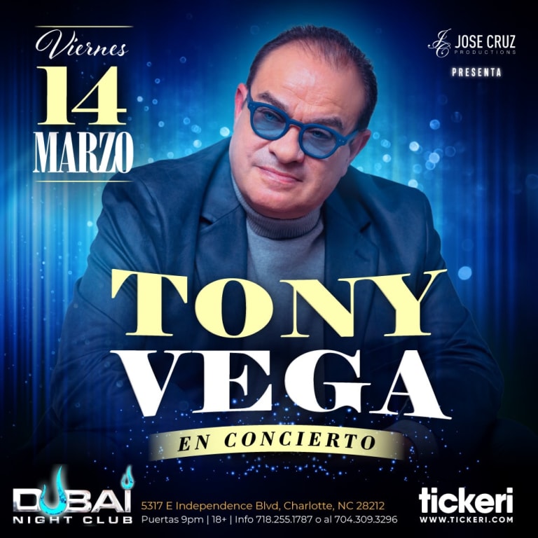 Event - TONY VEGA EN VIVO EN CHARLOTTE - Charlotte, North Carolina - March 14, 2025 | concert tickets