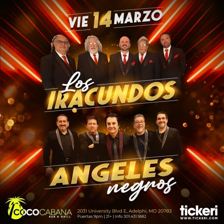 Event - LOS IRACUNDOS Y ANGELES NEGROS EN VIVO EN MARYLAND - Adelphi, Maryland - March 14, 2025 | concert tickets