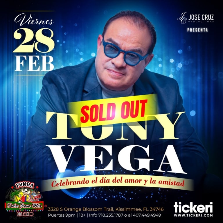 Event - TONY VEGA EN VIVO EN ORLANDO - Kissimmee, Florida - February 28, 2025 | concert tickets