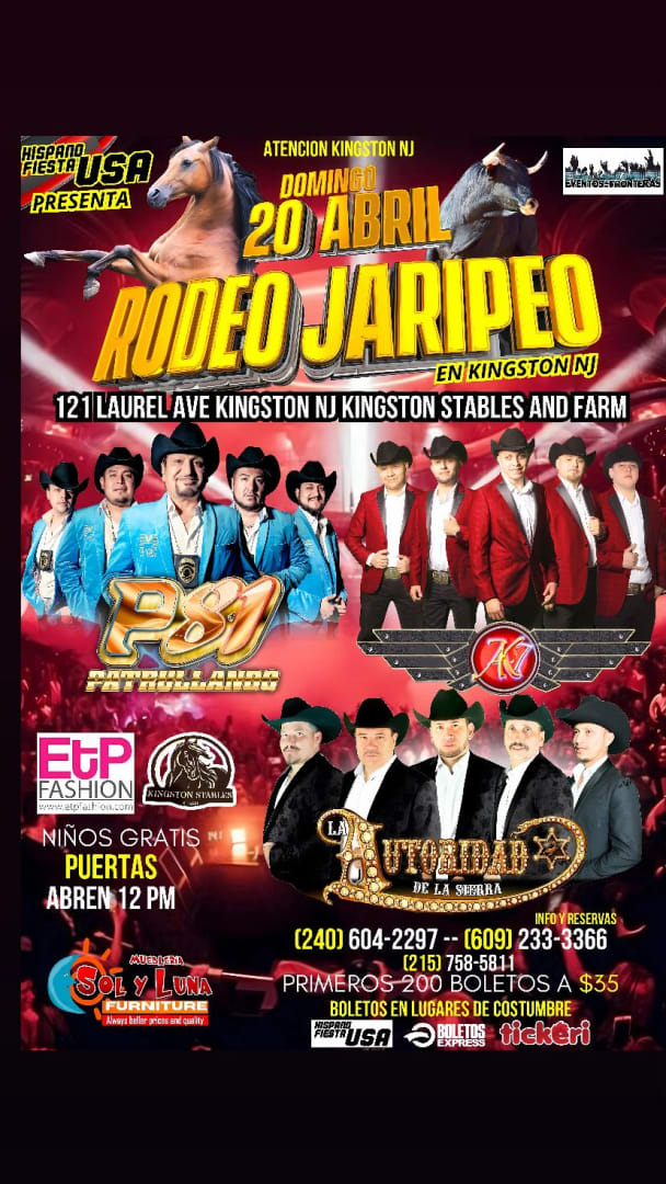 Event - JARIPEO/RODEO CON P81, AUTORIDAD DE LA SIERRA Y AK7 EN KINGSTON NJ - Franklin Township, New Jersey - April 20, 2025 | concert tickets