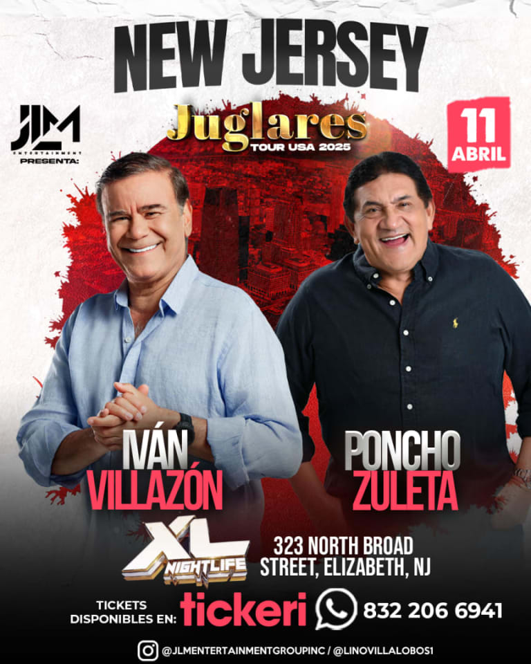 Event - IVAN VILLAZON Y PONCHO ZULETA ¡JUGLARES USA TOUR 2025! - Elizabeth (NEW JERSEY) - Elizabeth, New Jersey - April 11, 2025 | concert tickets