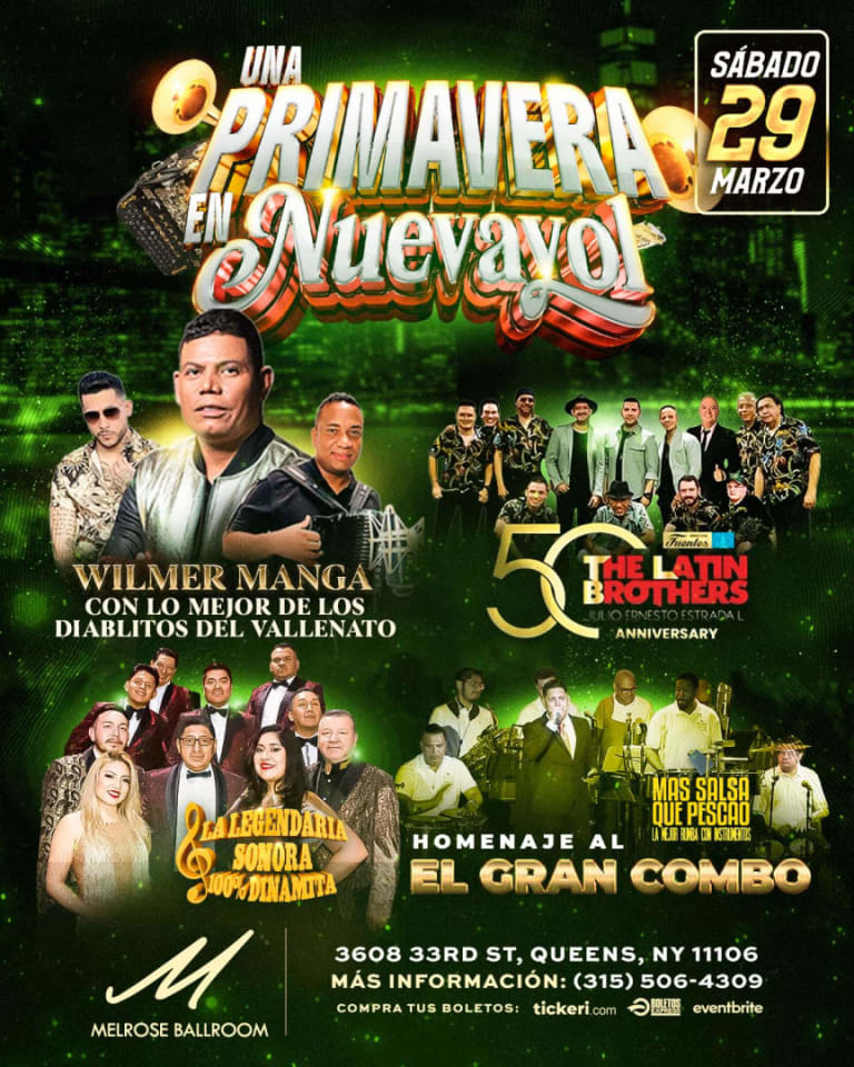 Event - una Primavera en NuevaYol con Latin Brothers - Wilmer Manga- Homenaje al Gran Combo- La Legendaria Sonora Dinamita - New York, New York - March 29, 2025 | concert tickets