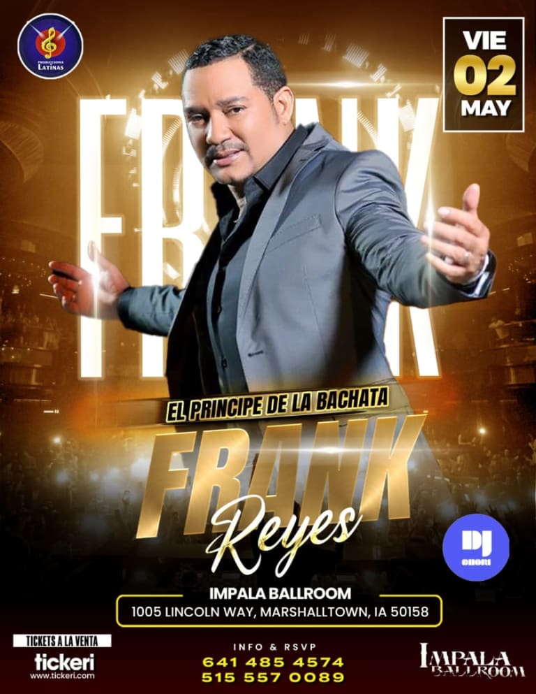Event - Frank Reyes en Concierto  - Marshalltown, Iowa - May 2, 2025 | concert tickets