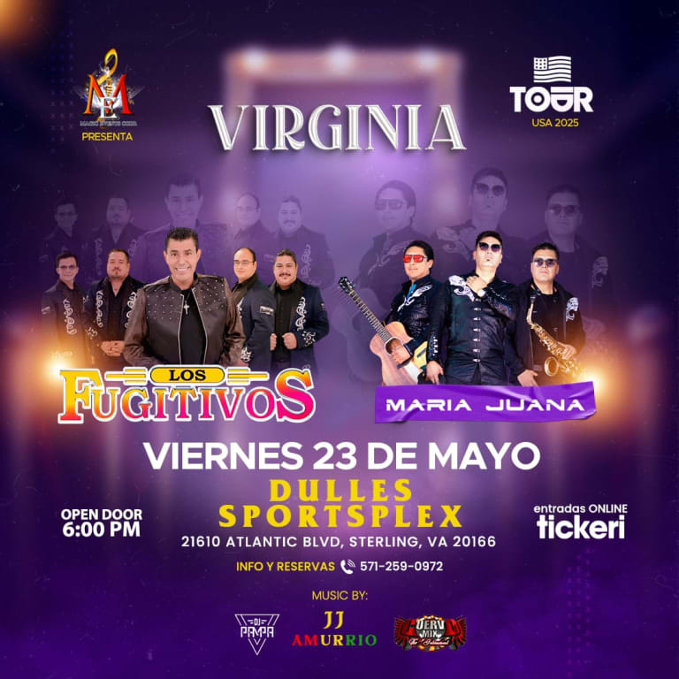 Event - LOS FUGITIVOS, MARIA JUANA EN VIVO !!! - Sterling, Virginia - May 23, 2025 | concert tickets