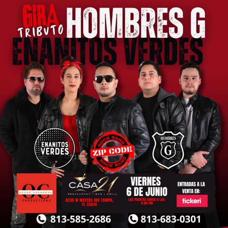 Event - GIRA TRIBUTO HOMBRES G & ENANITOS VERDES!! -  ZC - Tampa, Florida - June 6, 2025 | concert tickets