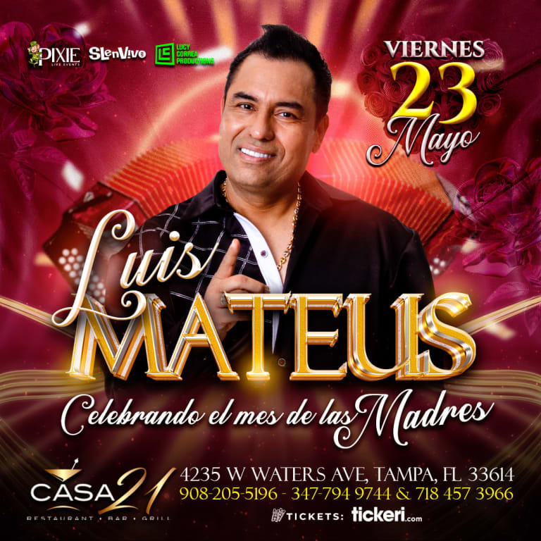 Event - CONCIERTO INTIMO CON LUIS MATEUS EL REY DEL SENTIMIENTO VALLENATO EN TAMPA,FL - Tampa, Florida - May 23, 2025 | concert tickets