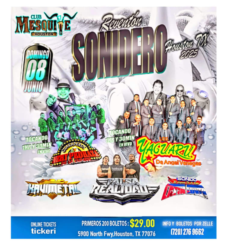 Event - Reventon Sonidero Houston Yaguaru Nery Pedraza  - Houston, Texas - June 8, 2025 | concert tickets