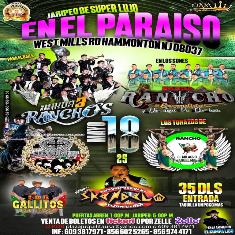 Event - JARIPEO EN EL PARAISO  - Hammonton, New Jersey - May 18, 2025 | concert tickets