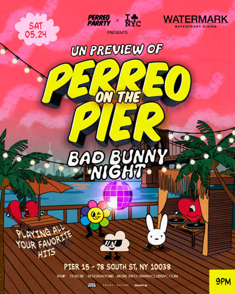 BAD BUNNY NIGHT PERREO ON THE PIER REGGAETON PARTY WATERMARK NYC